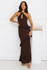 Mango Mojito Halter Maxi Dress Yellow