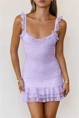 Little Sultry Lace Mini Dress Yellow