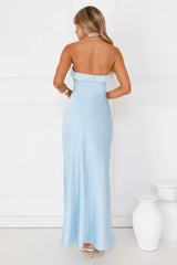 Luxora Lady Halter Satin Maxi Dress Yellow