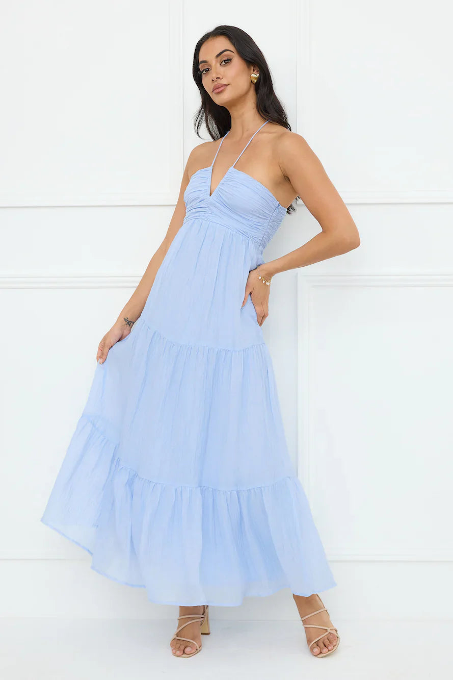 Sunshine Escape Halter Maxi Dress