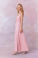 Love Heirloom Print Halter Maxi Dress