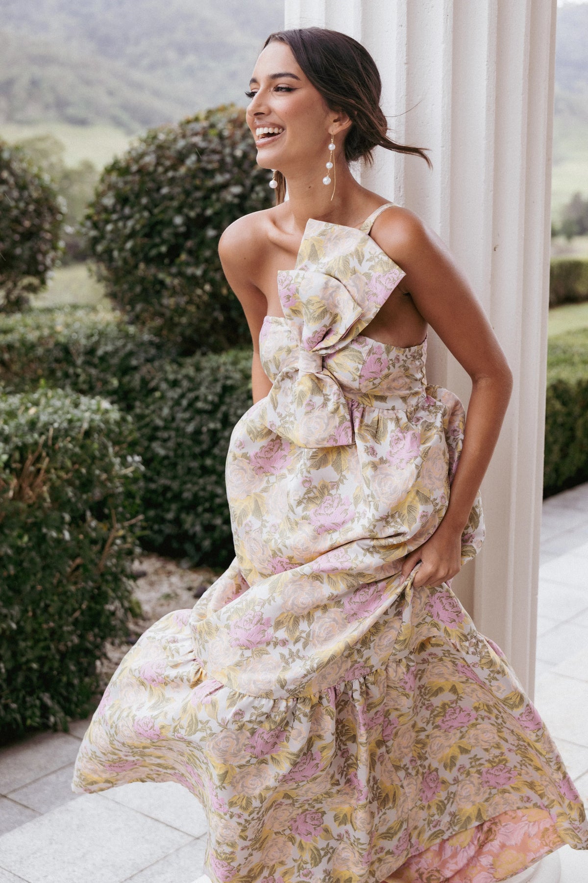 Betina Bow Front Maxi Dress - Multi Floral
